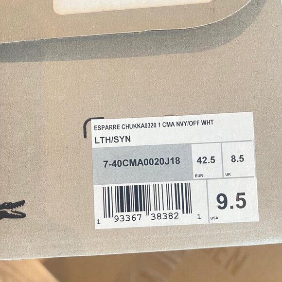 Lacoste Esparre Chukka 0320 1 Cma Erkek Deri Lacivert - Beyaz Mid Ayakkabı - Picture 4 of 5